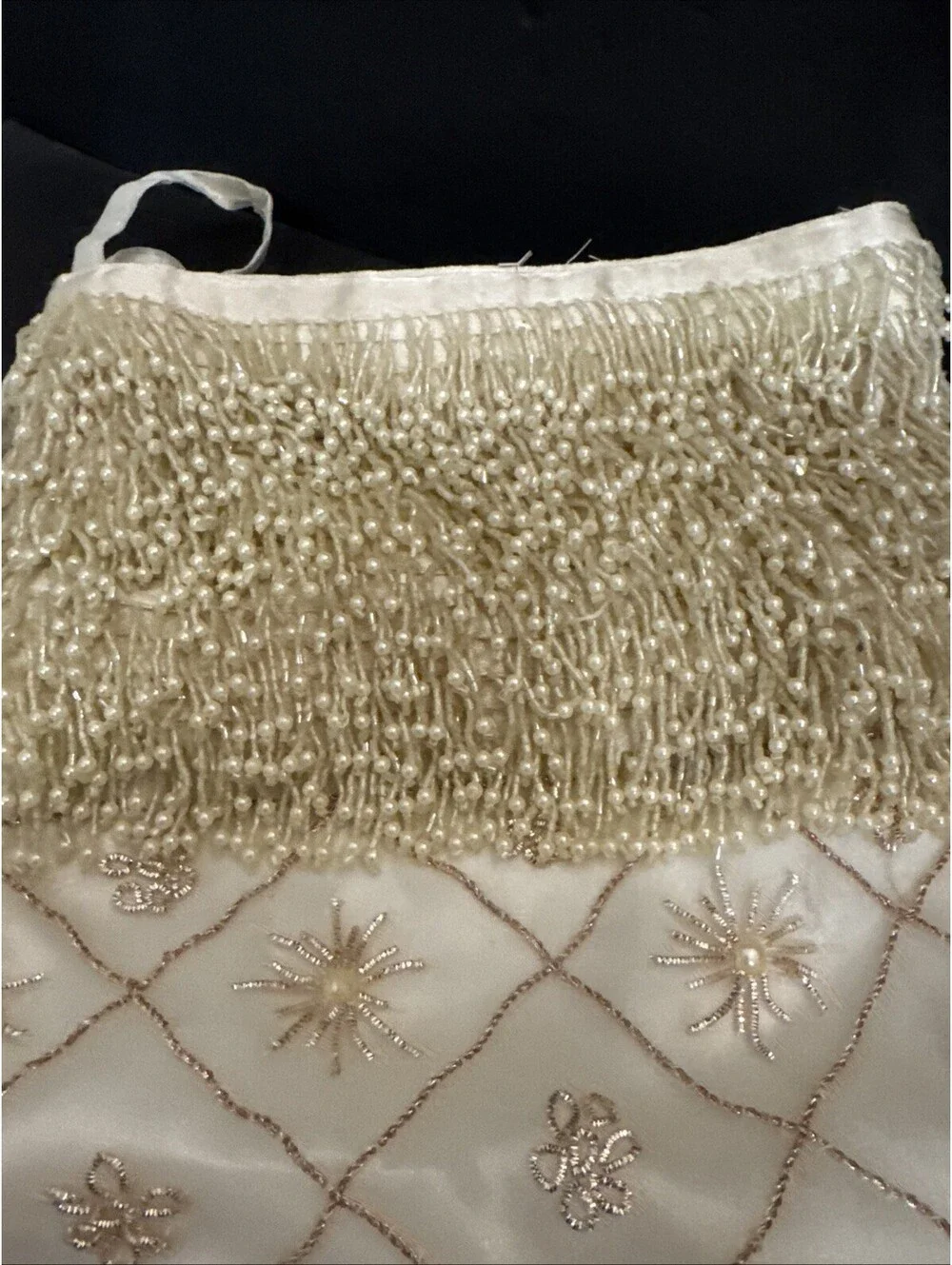 Vtg Beaded Christmas Stocking Gorgeous Heavily Beaded Christmas Holiday 24” L
